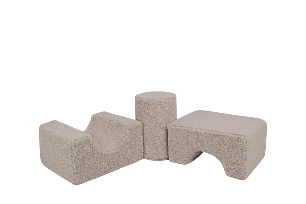 Foam Shape Set for Kids, 3 Pieces - Bearly Fabric (Grey) - Tiny Tugz™