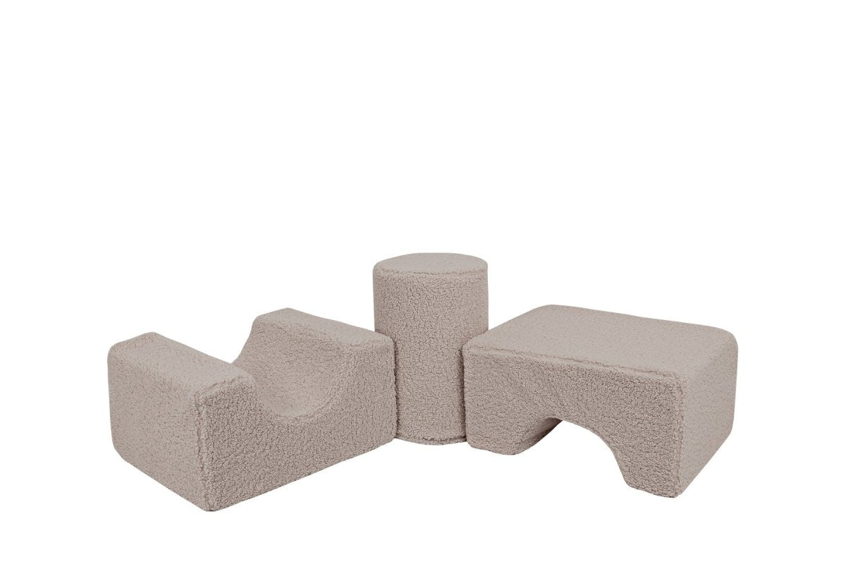 Foam Shape Set for Kids, 3 Pieces - Bearly Fabric (Grey) - Tiny Tugz™