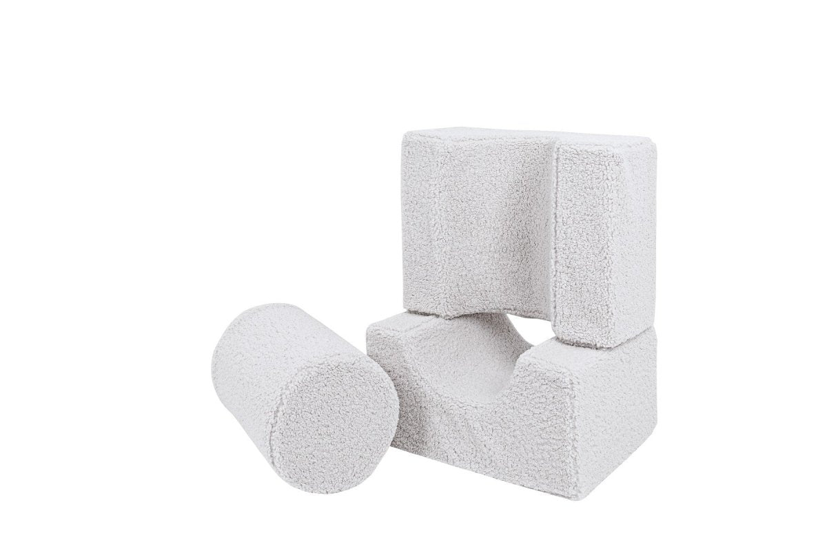 Foam Shape Set for Kids, 3 Pieces - Bearly Fabric (White) - Tiny Tugz™