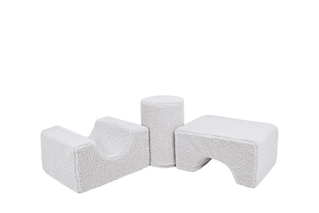 Foam Shape Set for Kids, 3 Pieces - Bearly Fabric (White) - Tiny Tugz™