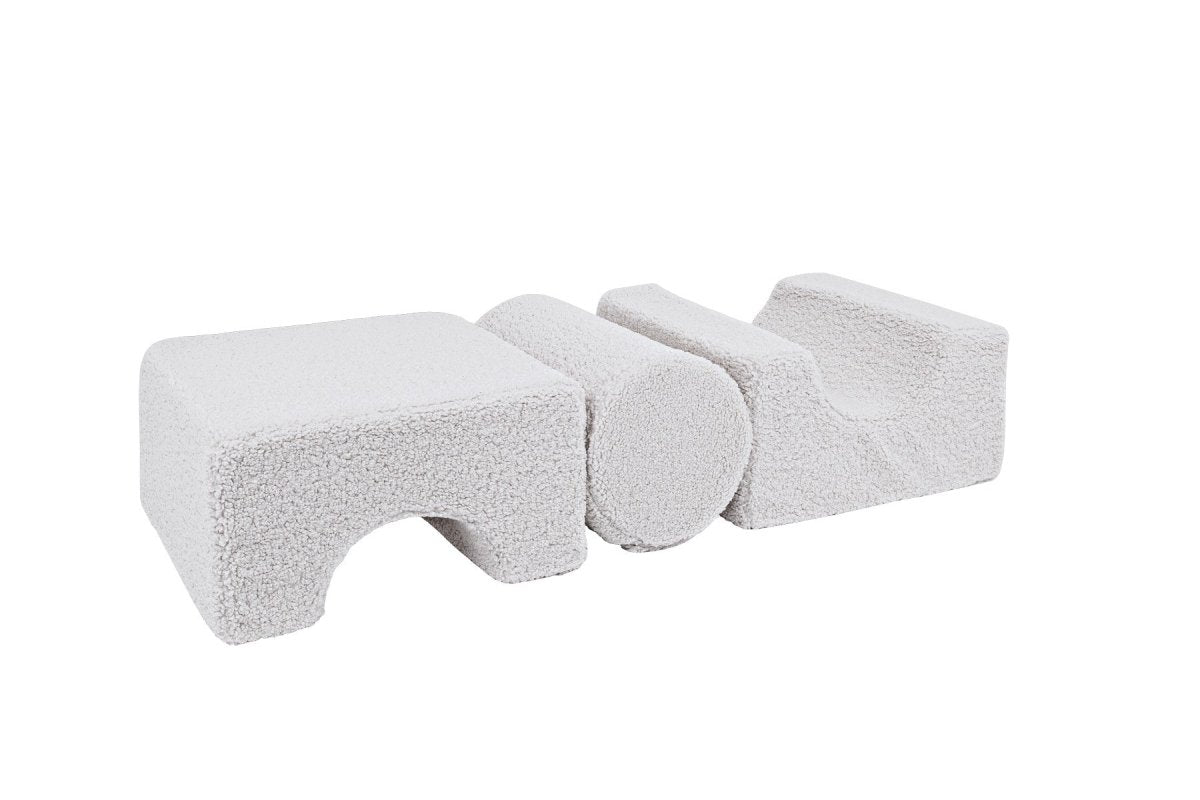 Foam Shape Set for Kids, 3 Pieces - Bearly Fabric (White) - Tiny Tugz™