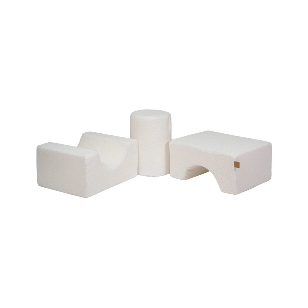 Foam Shape Set for Kids, 3 Pieces - Bouclé (White) - Tiny Tugz™