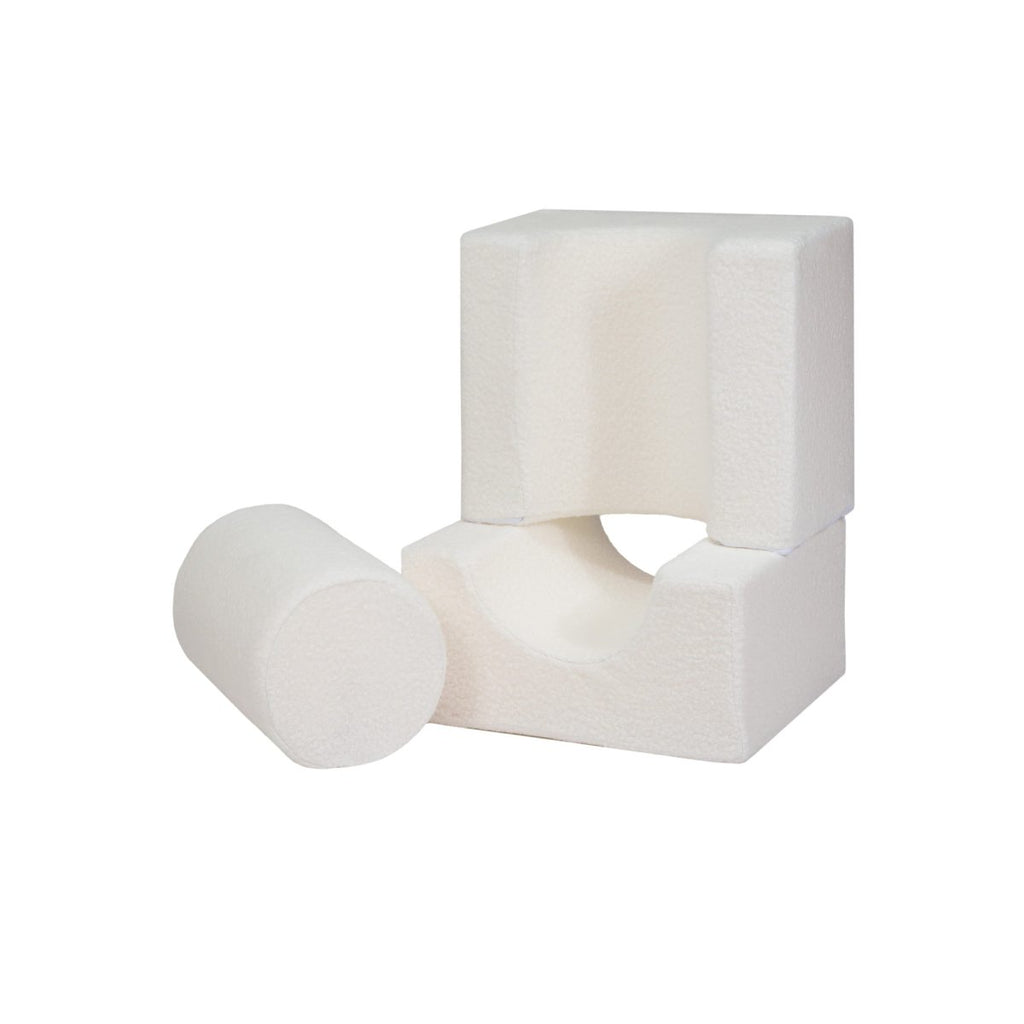Foam Shape Set for Kids, 3 Pieces - Bouclé (White) - Tiny Tugz™