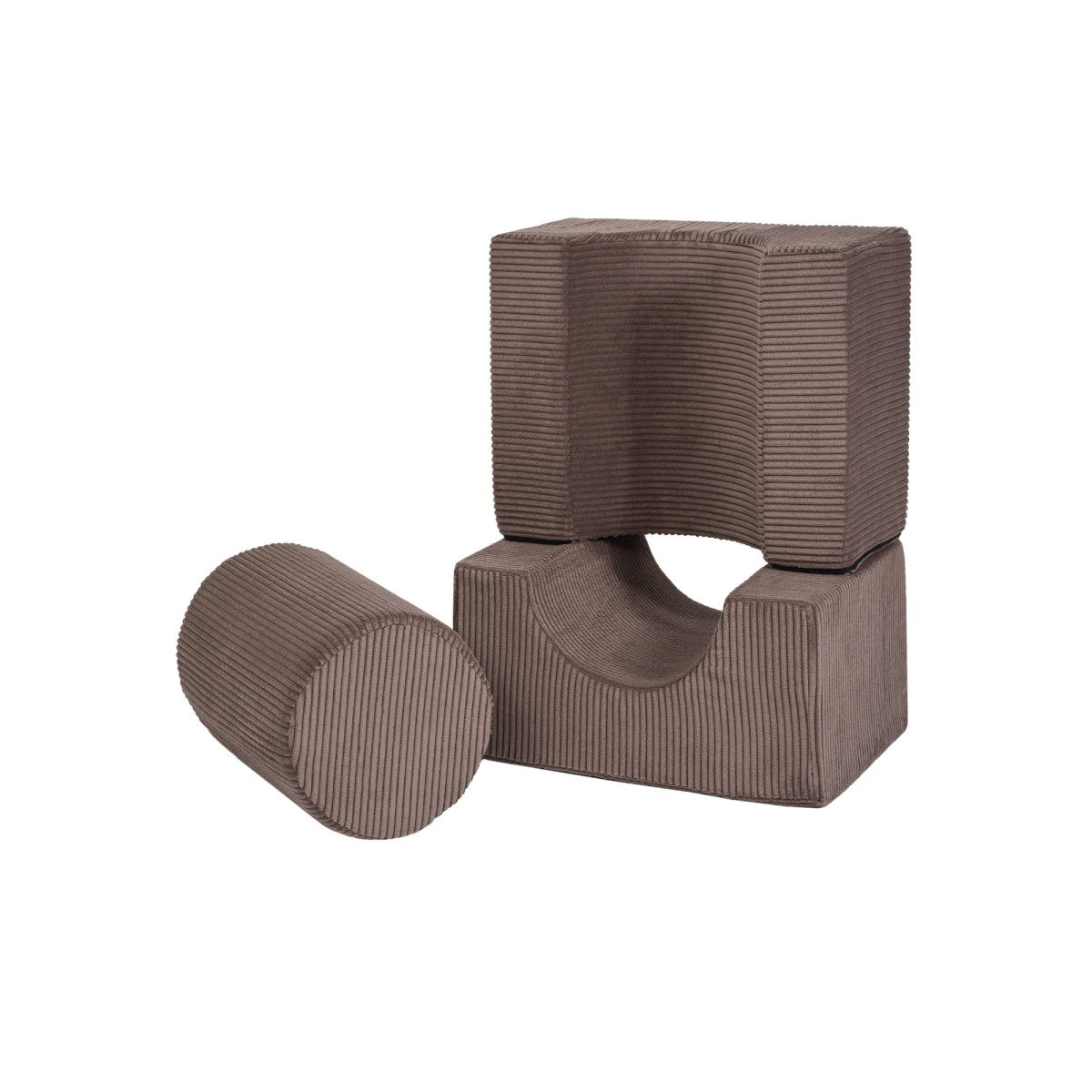 Foam Shape Set for Kids, 3 Pieces - Velvet Corduroy (Brown) - Tiny Tugz™
