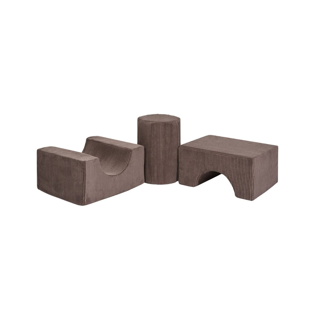 Foam Shape Set for Kids, 3 Pieces - Velvet Corduroy (Brown) - Tiny Tugz™