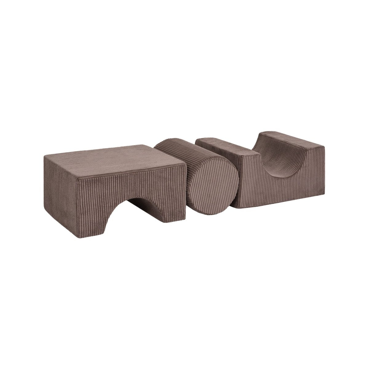 Foam Shape Set for Kids, 3 Pieces - Velvet Corduroy (Brown) - Tiny Tugz™