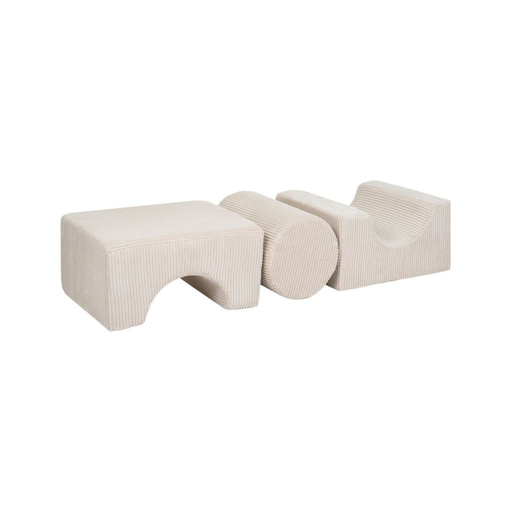 Foam Shape Set for Kids, 3 Pieces - Velvet Corduroy (Ecru) - Tiny Tugz™