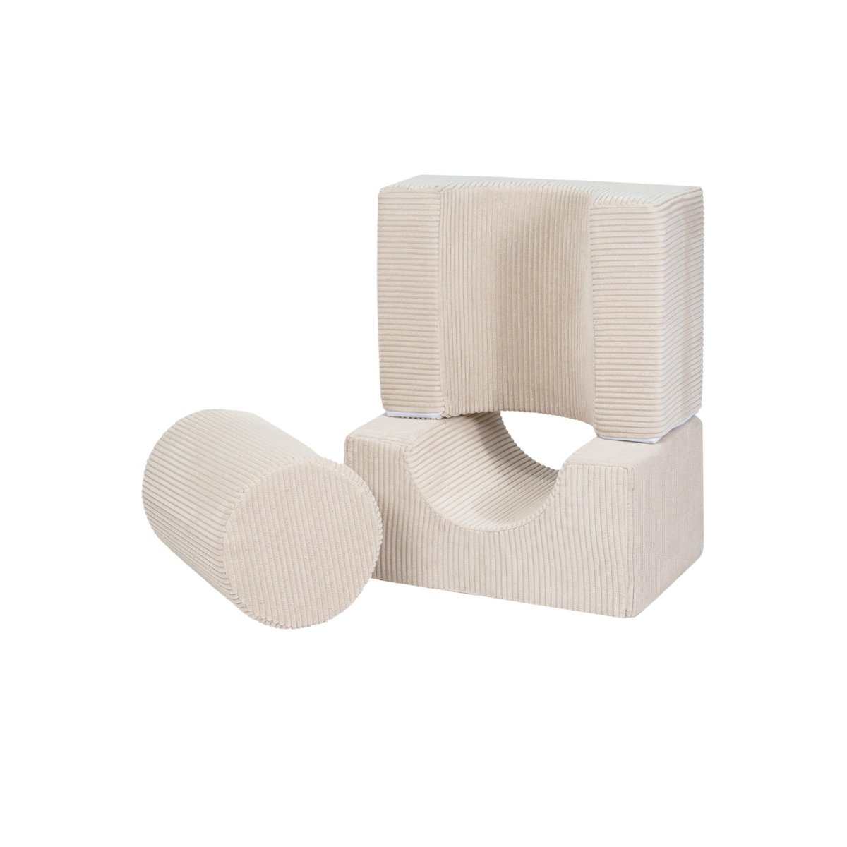 Foam Shape Set for Kids, 3 Pieces - Velvet Corduroy (Ecru) - Tiny Tugz™