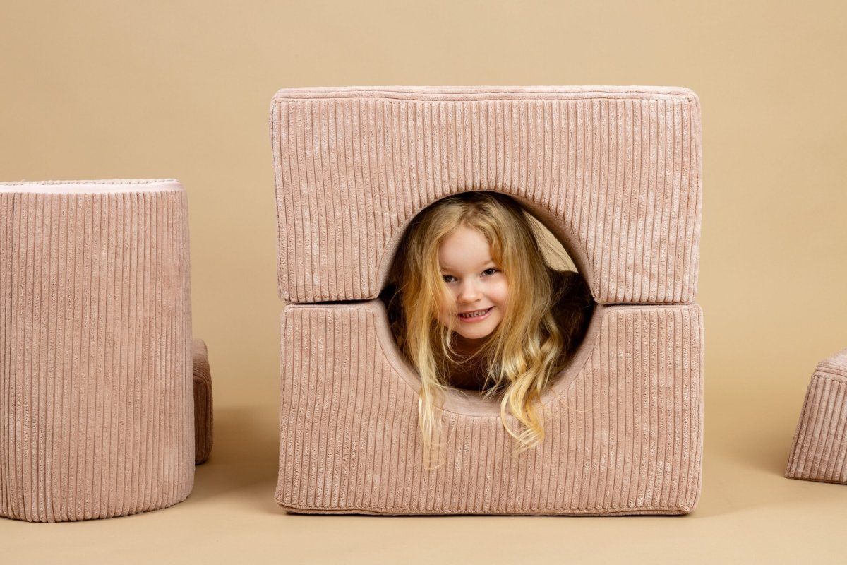 Foam Shape Set for Kids, 3 Pieces - Velvet Corduroy (Powder Pink) - Tiny Tugz™