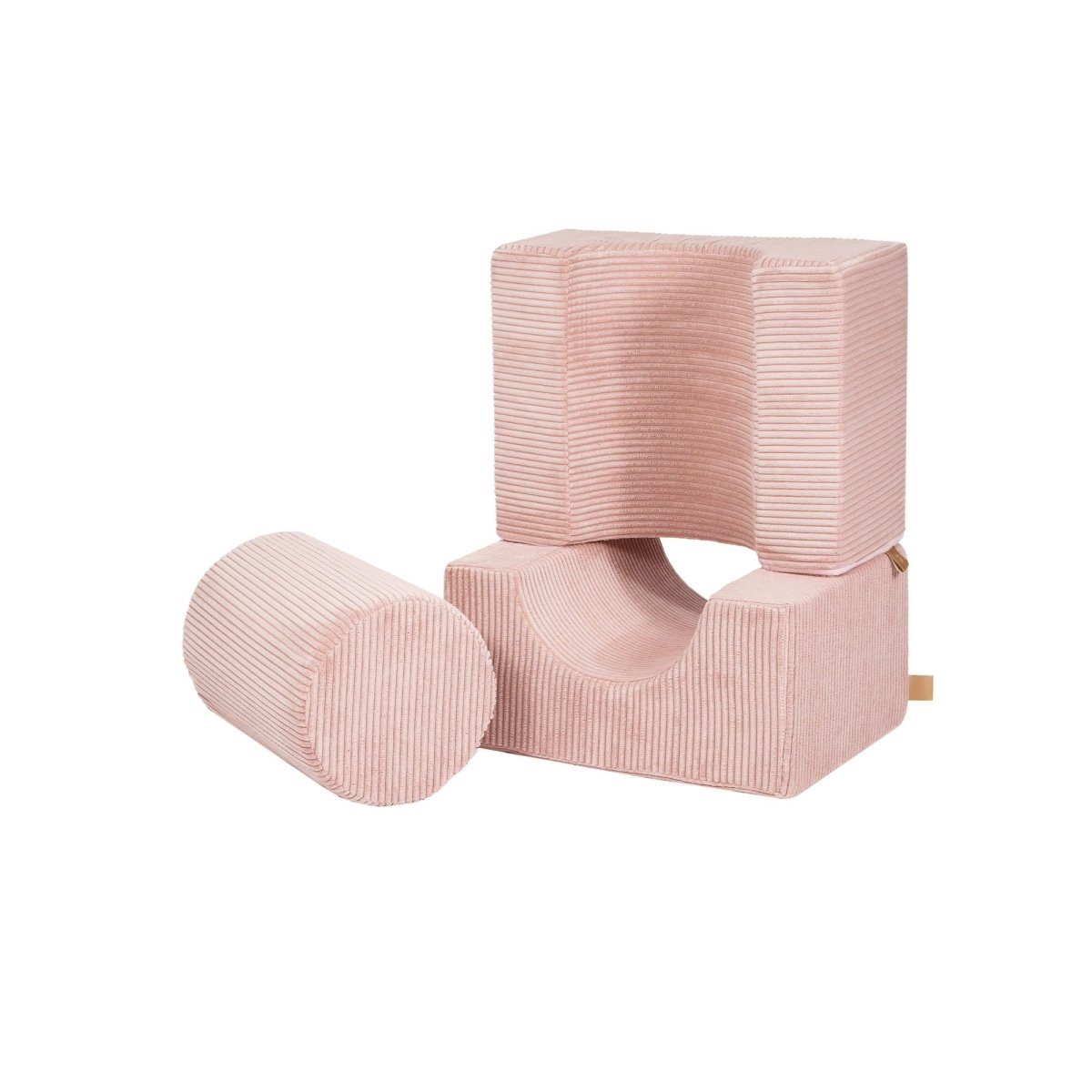 Foam Shape Set for Kids, 3 Pieces - Velvet Corduroy (Powder Pink) - Tiny Tugz™
