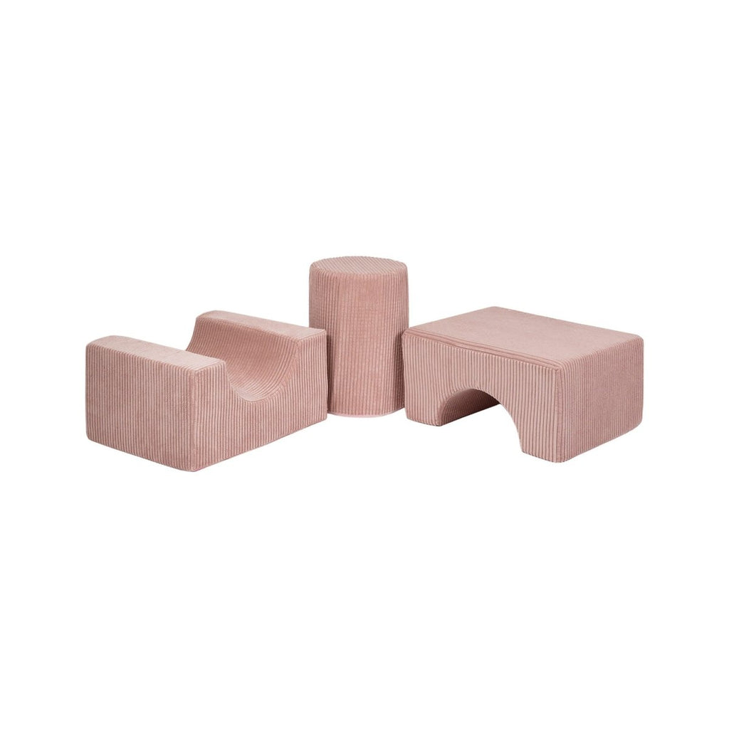 Foam Shape Set for Kids, 3 Pieces - Velvet Corduroy (Powder Pink) - Tiny Tugz™