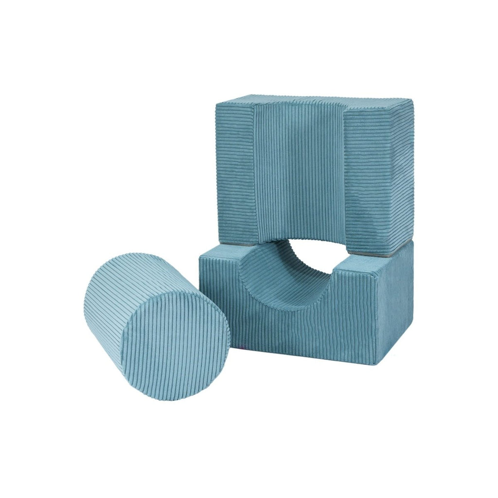 Foam Shape Set for Kids, 3 Pieces - Velvet Corduroy (Turquoise) - Tiny Tugz™