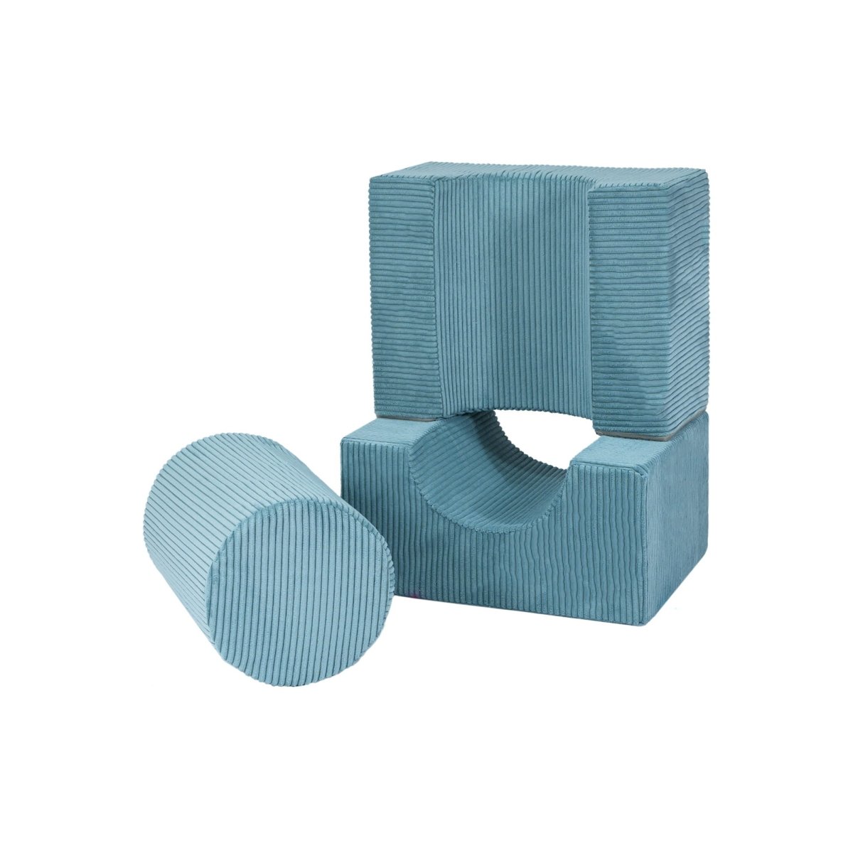 Foam Shape Set for Kids, 3 Pieces - Velvet Corduroy (Turquoise) - Tiny Tugz™