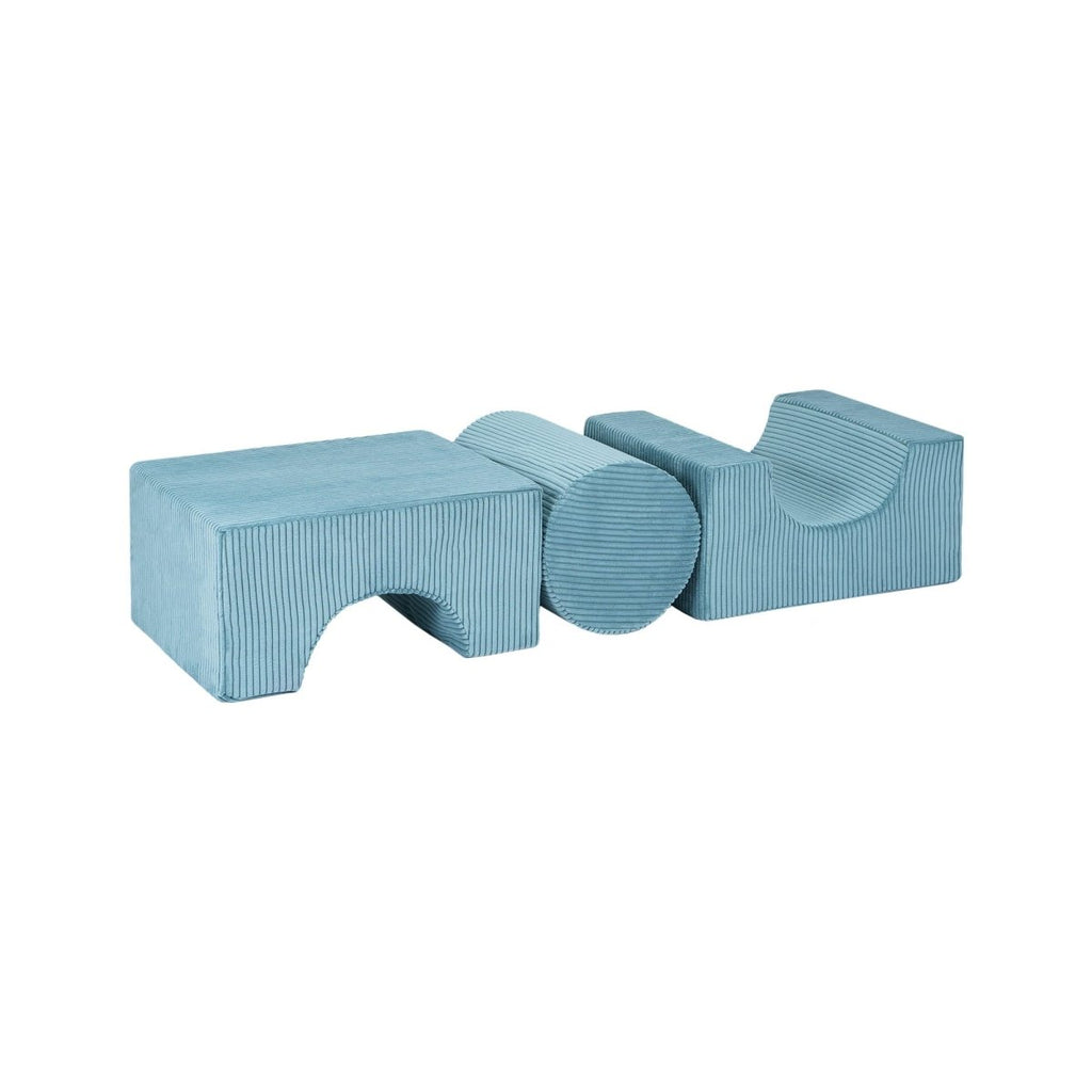 Foam Shape Set for Kids, 3 Pieces - Velvet Corduroy (Turquoise) - Tiny Tugz™