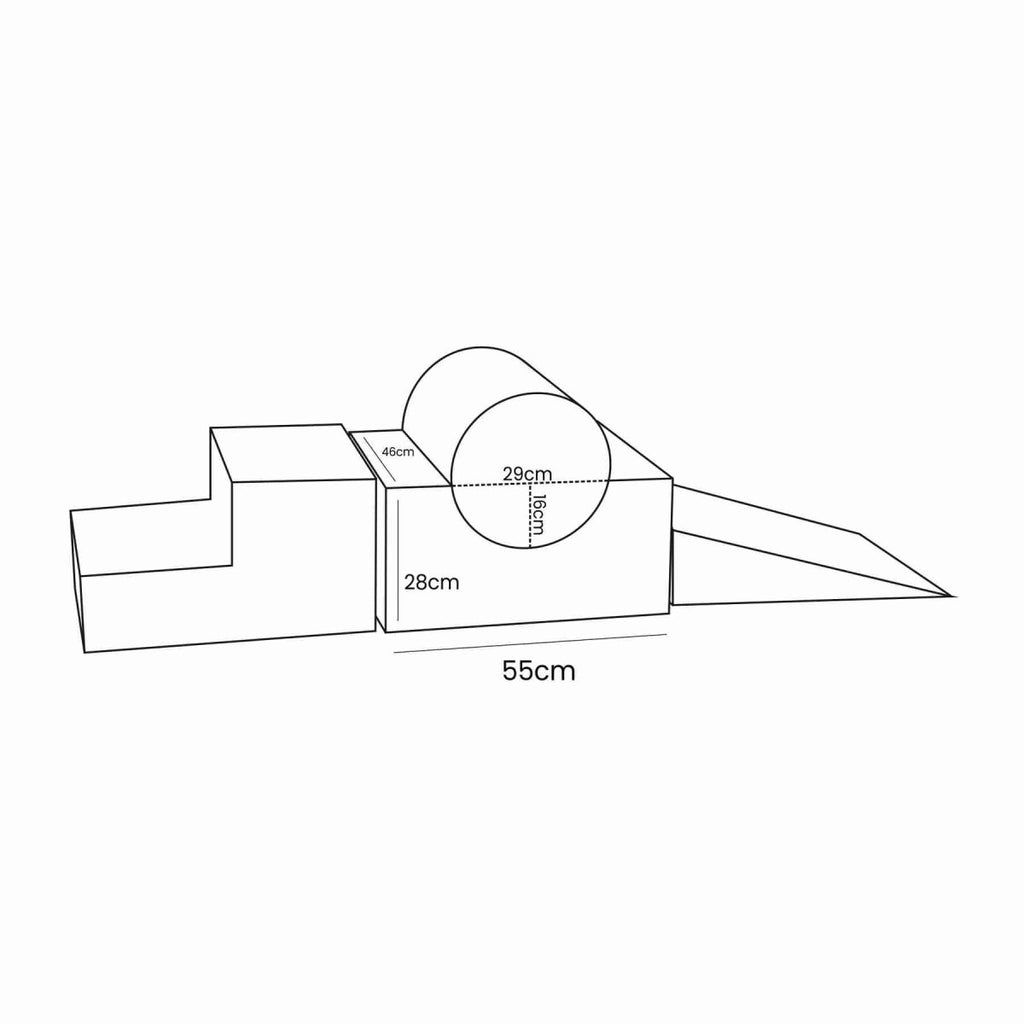 Foam Shape Set for Kids, 4 Pieces - Bearly Fabric (Grey) - Tiny Tugz™