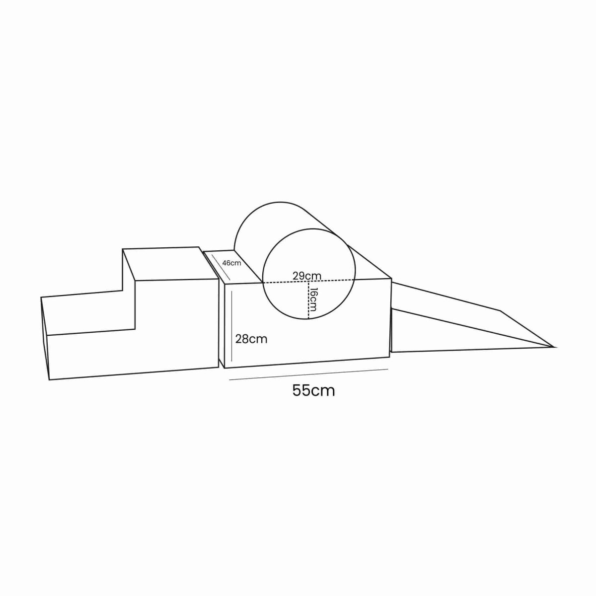 Foam Shape Set for Kids, 4 Pieces - Bearly Fabric (White) - Tiny Tugz™