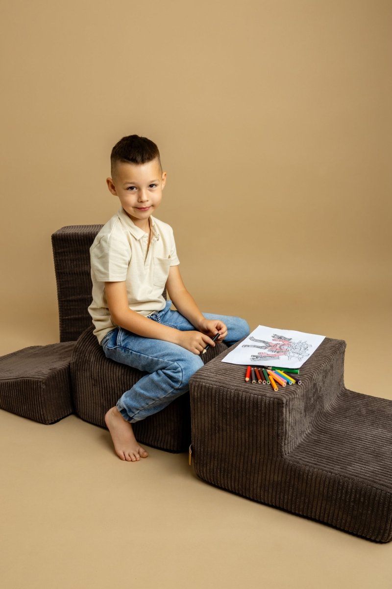 Foam Shape Set for Kids, 4 Pieces - Velvet Corduroy (Brown) - Tiny Tugz™