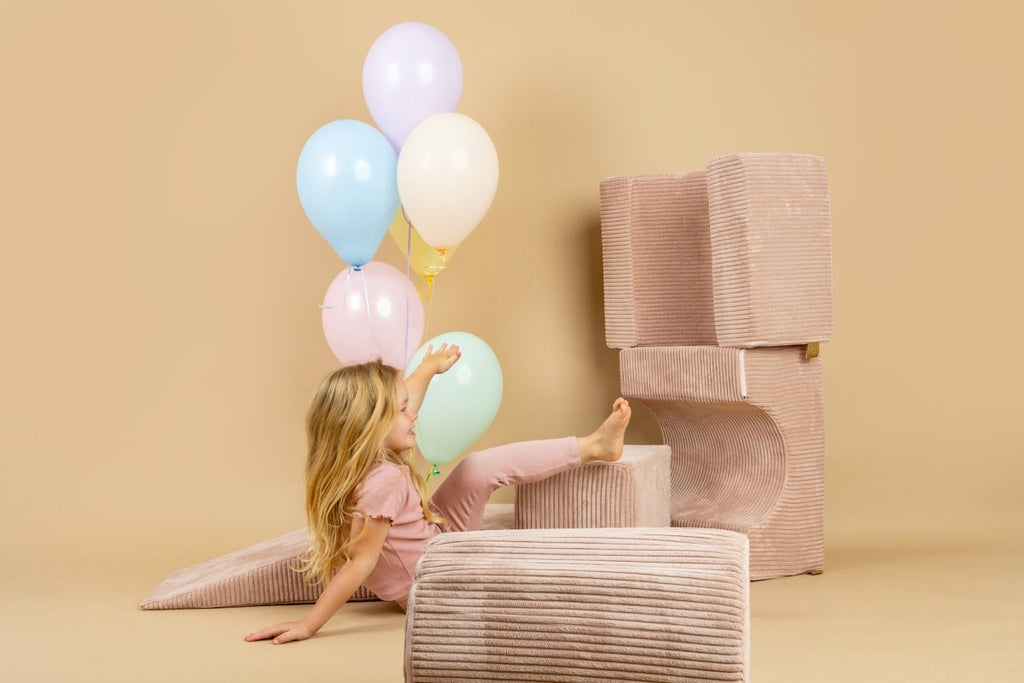 Foam Shape Set for Kids, 4 Pieces - Velvet Corduroy (Powder Pink) - Tiny Tugz™