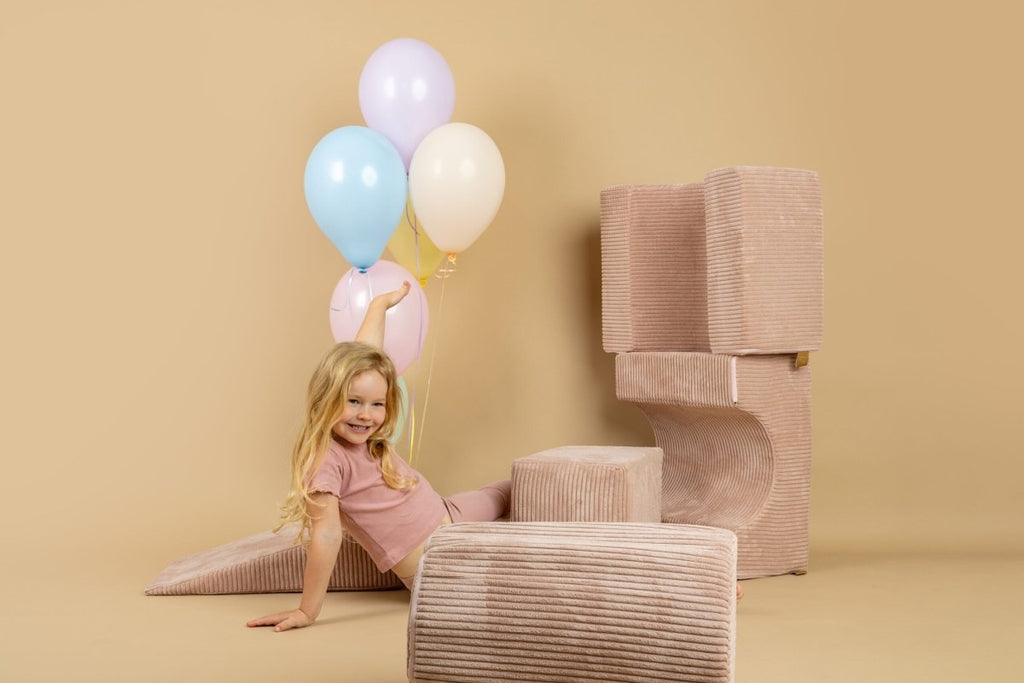 Foam Shape Set for Kids, 4 Pieces - Velvet Corduroy (Powder Pink) - Tiny Tugz™