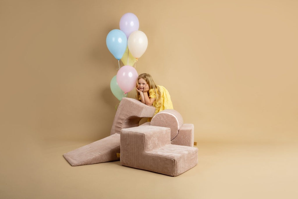 Foam Shape Set for Kids, 4 Pieces - Velvet Corduroy (Powder Pink) - Tiny Tugz™