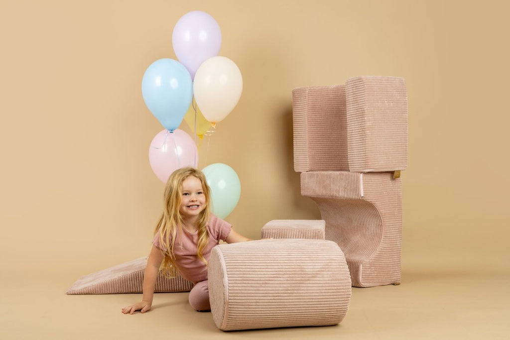 Foam Shape Set for Kids, 4 Pieces - Velvet Corduroy (Powder Pink) - Tiny Tugz™