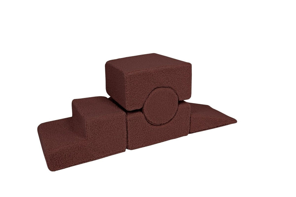 Foam Shape Set for Kids, 5 Pieces - Bearly Fabric (Brown) - Tiny Tugz™