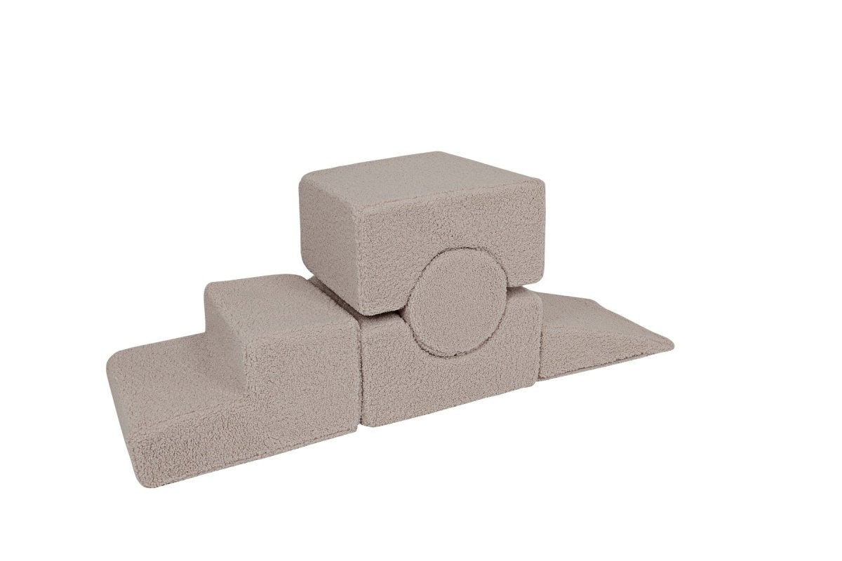 Foam Shape Set for Kids, 5 Pieces - Bearly Fabric (Grey) - Tiny Tugz™