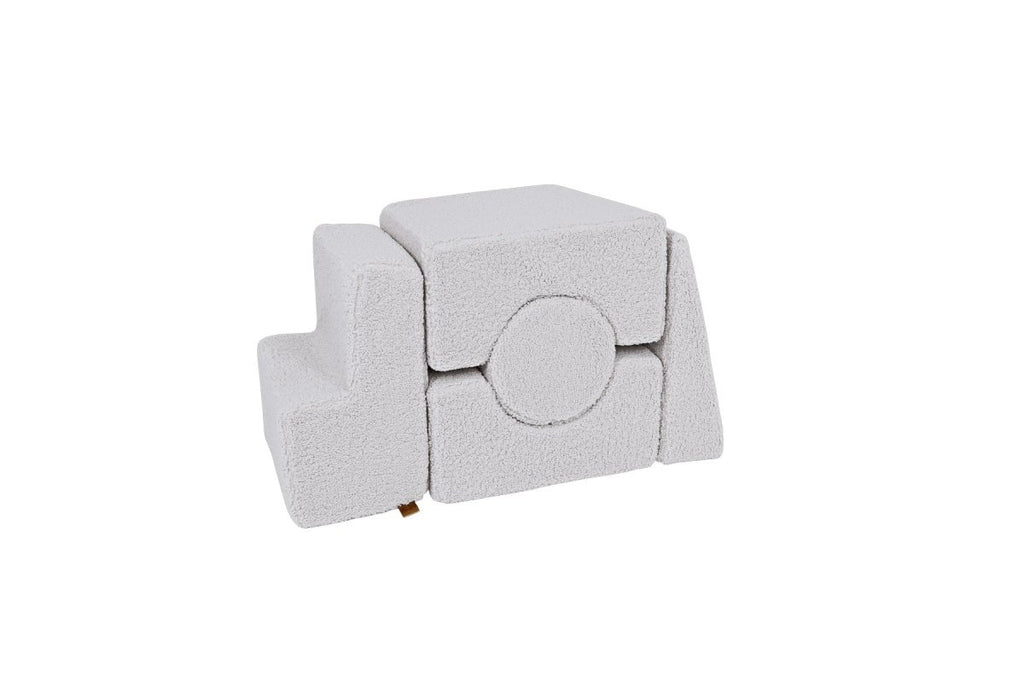 Foam Shape Set for Kids, 5 Pieces - Bearly Fabric (White) - Tiny Tugz™