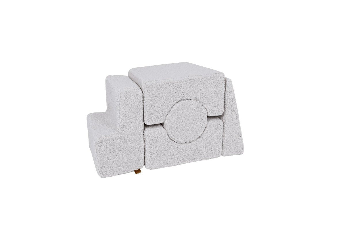 Foam Shape Set for Kids, 5 Pieces - Bearly Fabric (White) - Tiny Tugz™