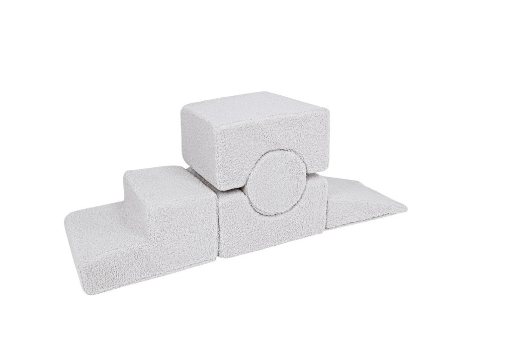 Foam Shape Set for Kids, 5 Pieces - Bearly Fabric (White) - Tiny Tugz™