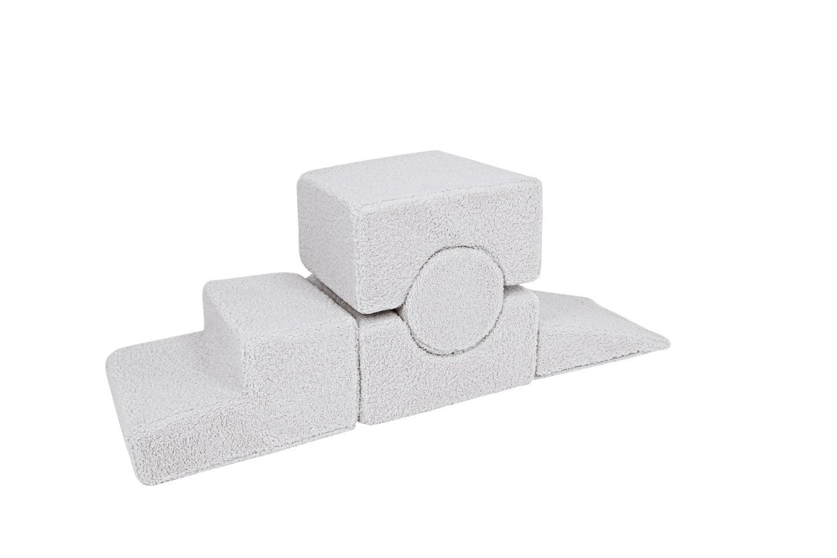 Foam Shape Set for Kids, 5 Pieces - Bearly Fabric (White) - Tiny Tugz™