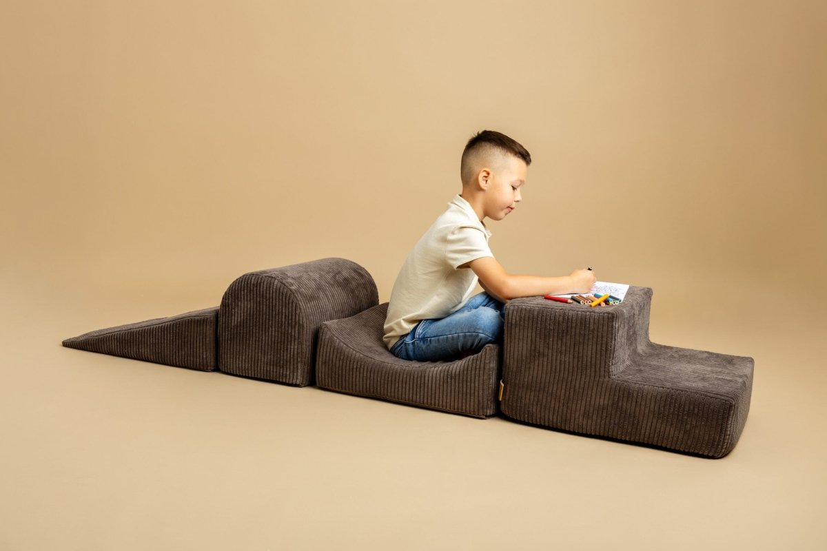 Foam Shape Set for Kids, 5 Pieces - Velvet Corduroy (Brown) - Tiny Tugz™