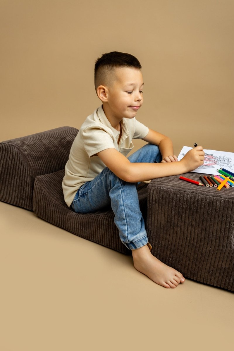 Foam Shape Set for Kids, 5 Pieces - Velvet Corduroy (Brown) - Tiny Tugz™