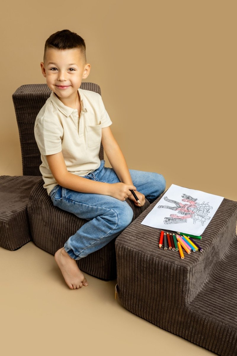 Foam Shape Set for Kids, 5 Pieces - Velvet Corduroy (Brown) - Tiny Tugz™