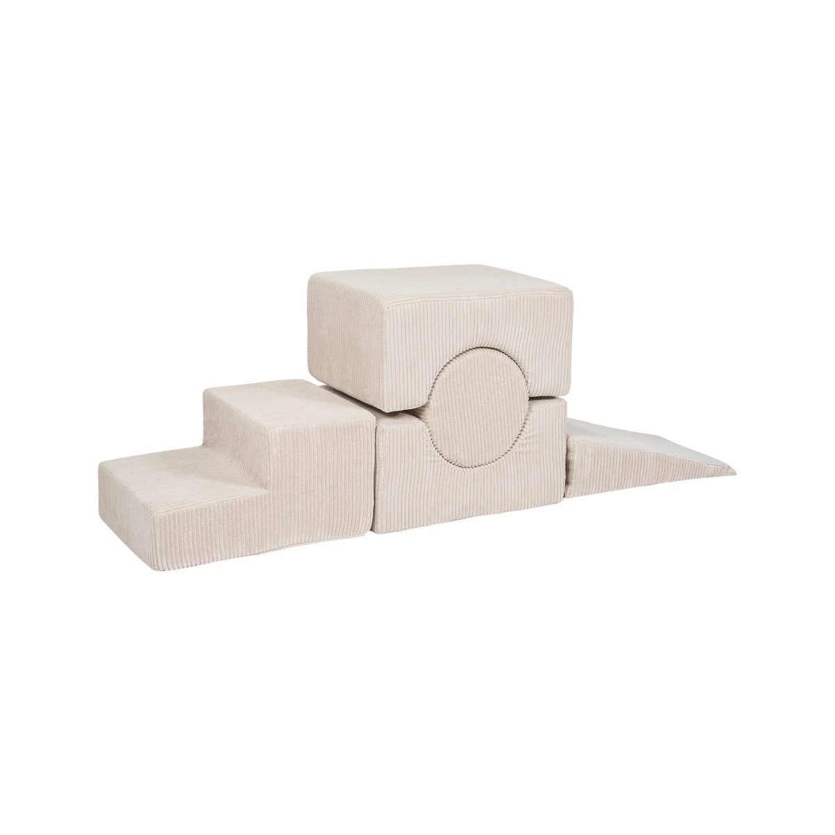 Foam Shape Set for Kids, 5 Pieces - Velvet Corduroy (Ecru) - Tiny Tugz™