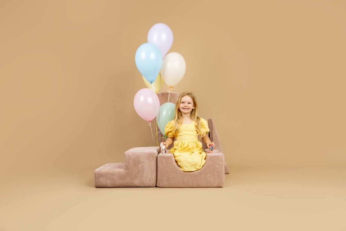 Foam Shape Set for Kids, 5 Pieces - Velvet Corduroy (Powder Pink) - Tiny Tugz™