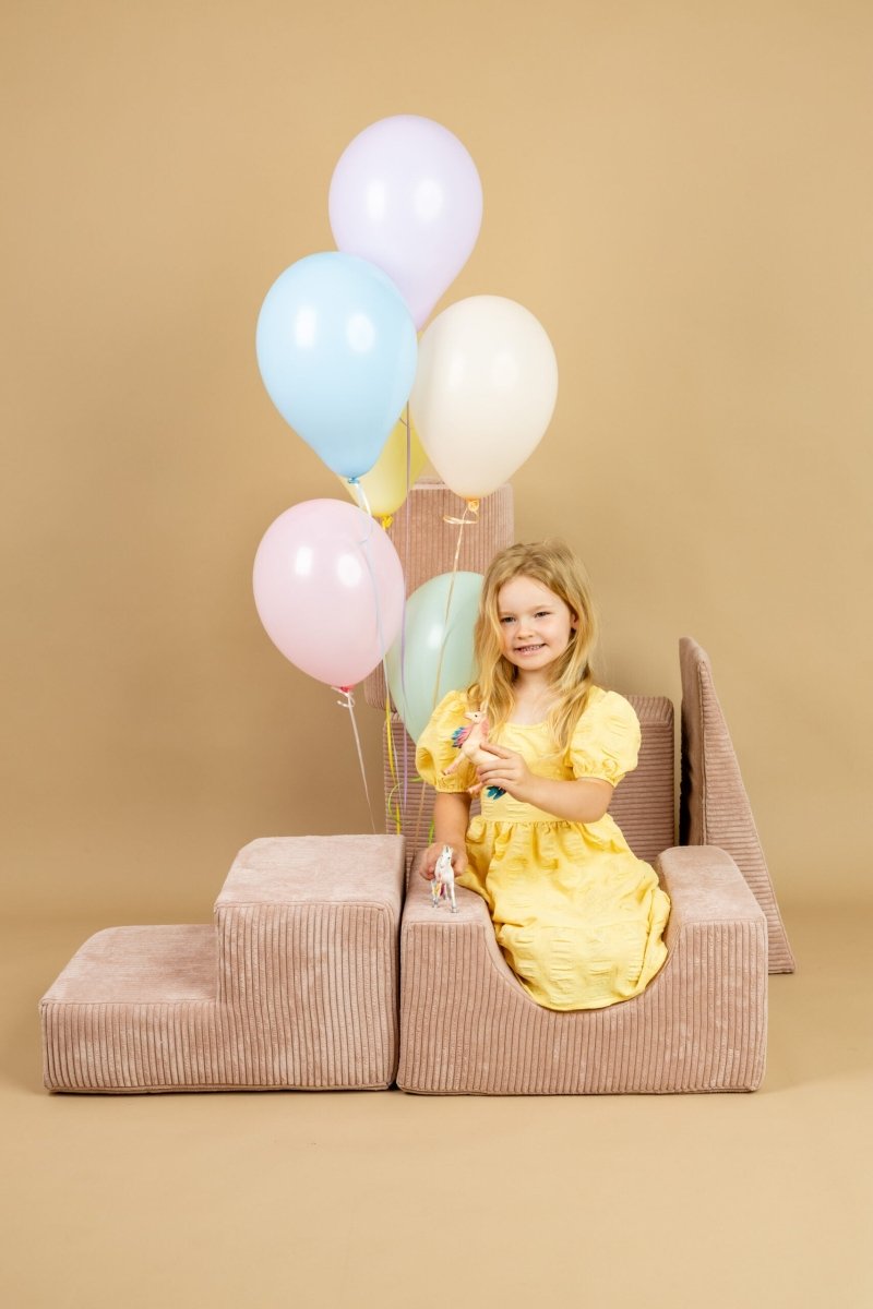 Foam Shape Set for Kids, 5 Pieces - Velvet Corduroy (Powder Pink) - Tiny Tugz™