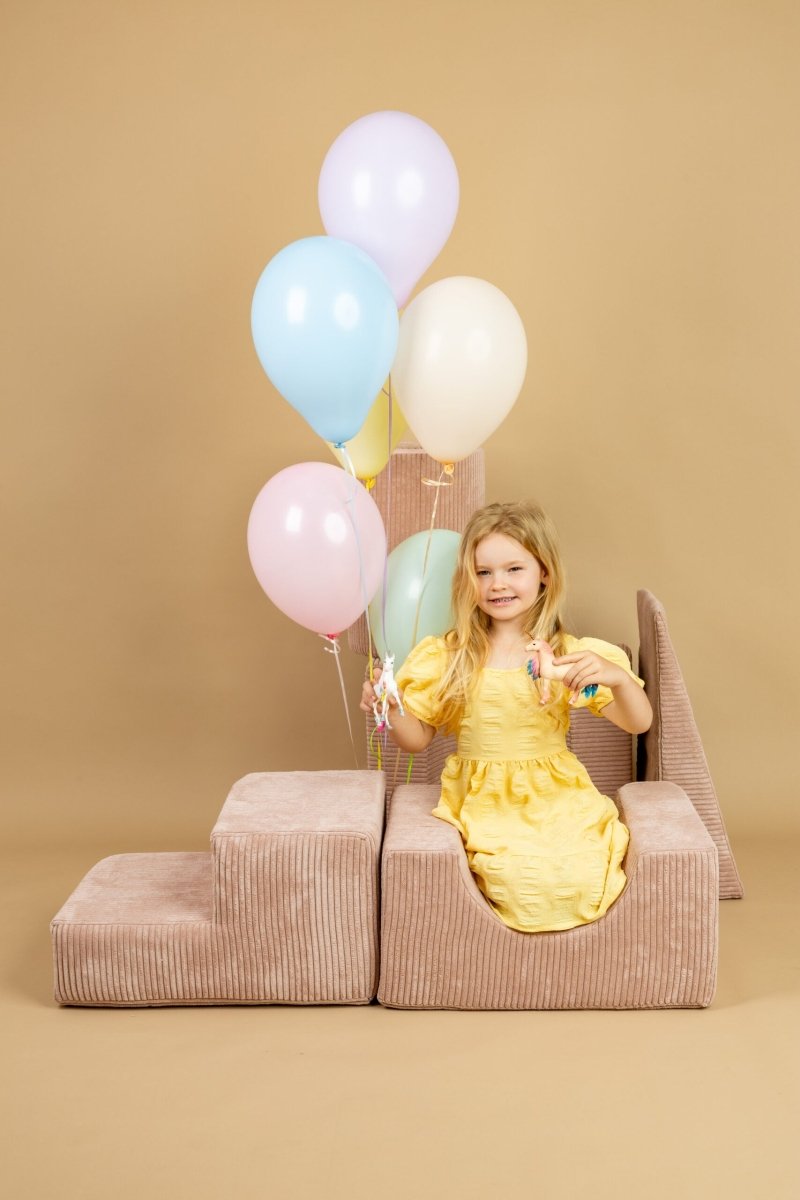 Foam Shape Set for Kids, 5 Pieces - Velvet Corduroy (Powder Pink) - Tiny Tugz™