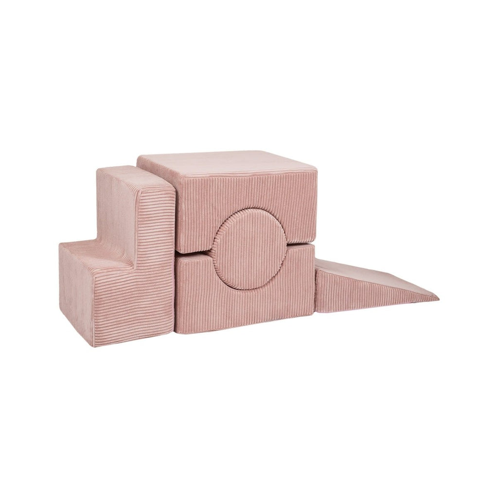 Foam Shape Set for Kids, 5 Pieces - Velvet Corduroy (Powder Pink) - Tiny Tugz™