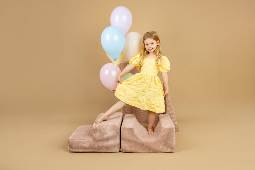 Foam Shape Set for Kids, 5 Pieces - Velvet Corduroy (Powder Pink) - Tiny Tugz™