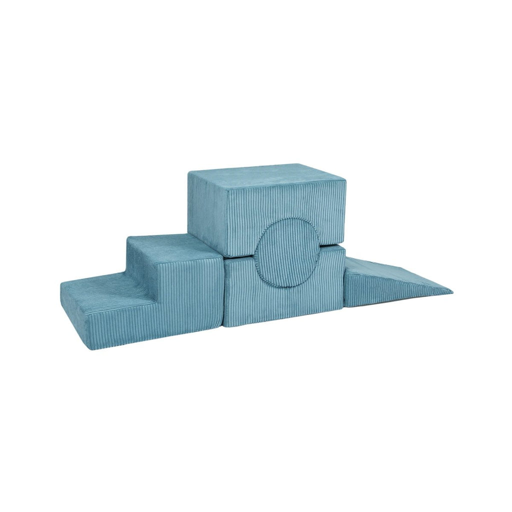 Foam Shape Set for Kids, 5 Pieces - Velvet Corduroy (Turquoise) - Tiny Tugz™