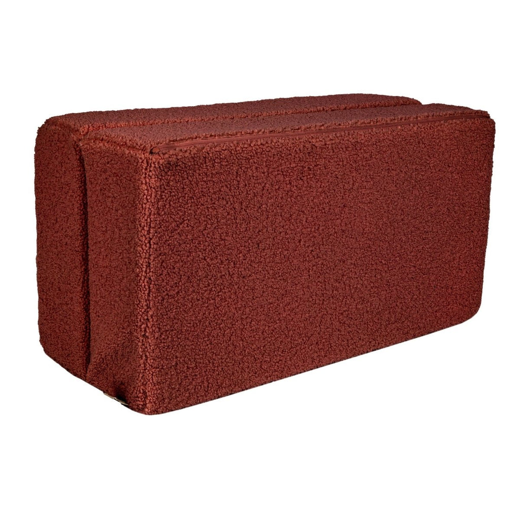 Fold-Out Kids Sofa with 2 Poufs - Bearly Fabric (Brown) - Tiny Tugz™