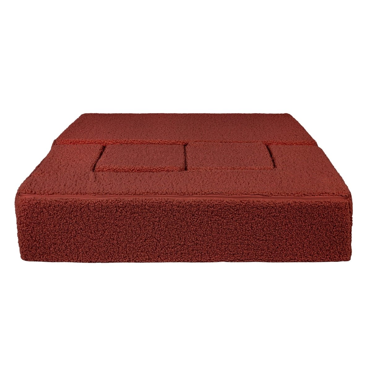 Fold-Out Kids Sofa with 2 Poufs - Bearly Fabric (Brown) - Tiny Tugz™