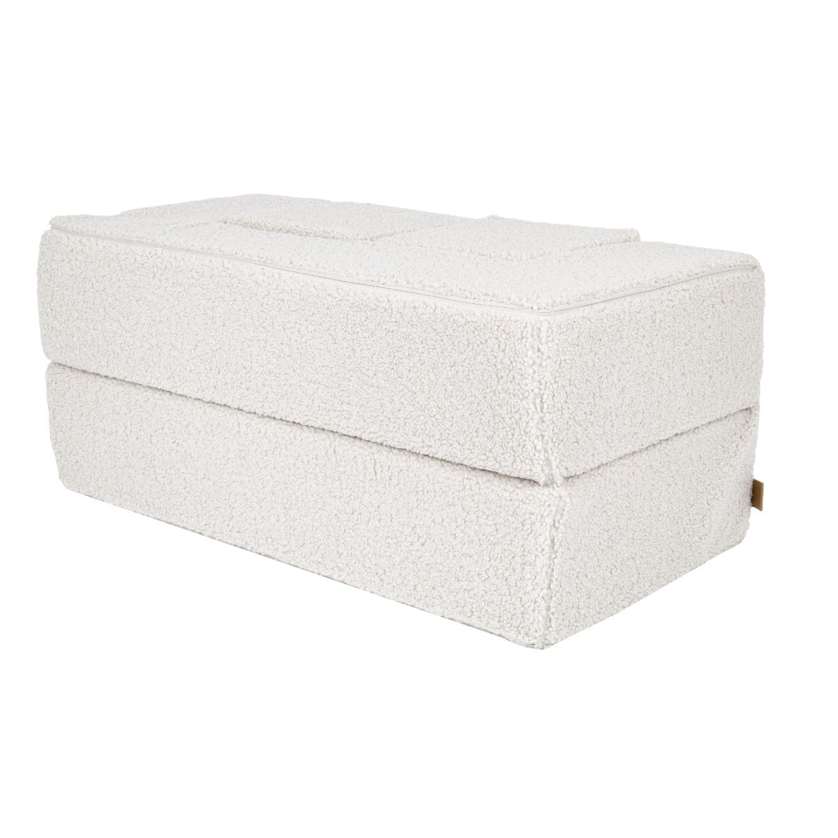 Fold-Out Kids Sofa with 2 Poufs - Bearly Fabric (Cream) - Tiny Tugz™