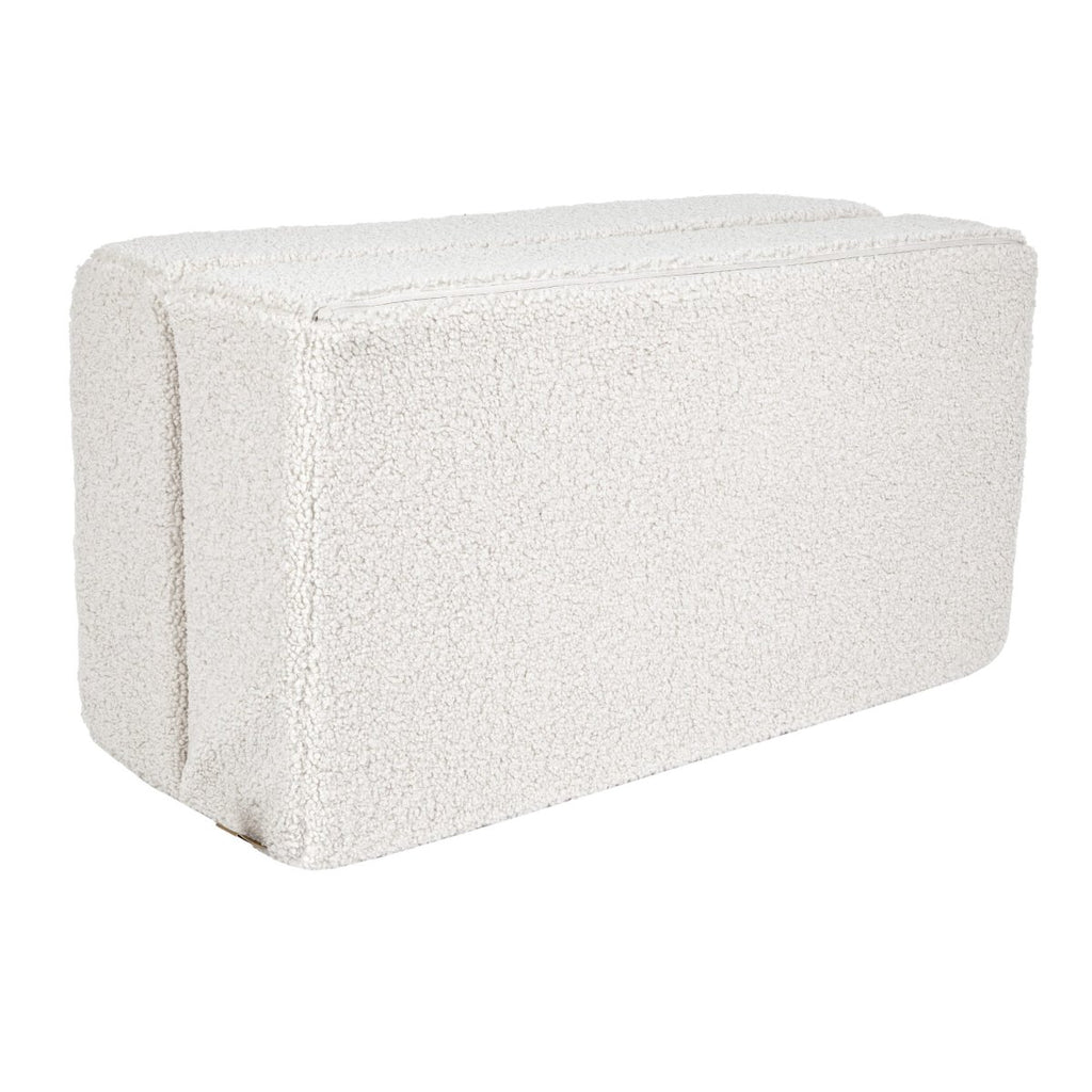 Fold-Out Kids Sofa with 2 Poufs - Bearly Fabric (Cream) - Tiny Tugz™