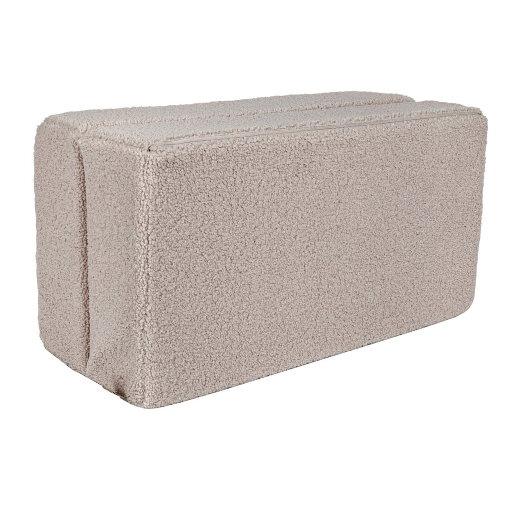 Fold-Out Kids Sofa with 2 Poufs - Bearly Fabric (Light Grey) - Tiny Tugz™