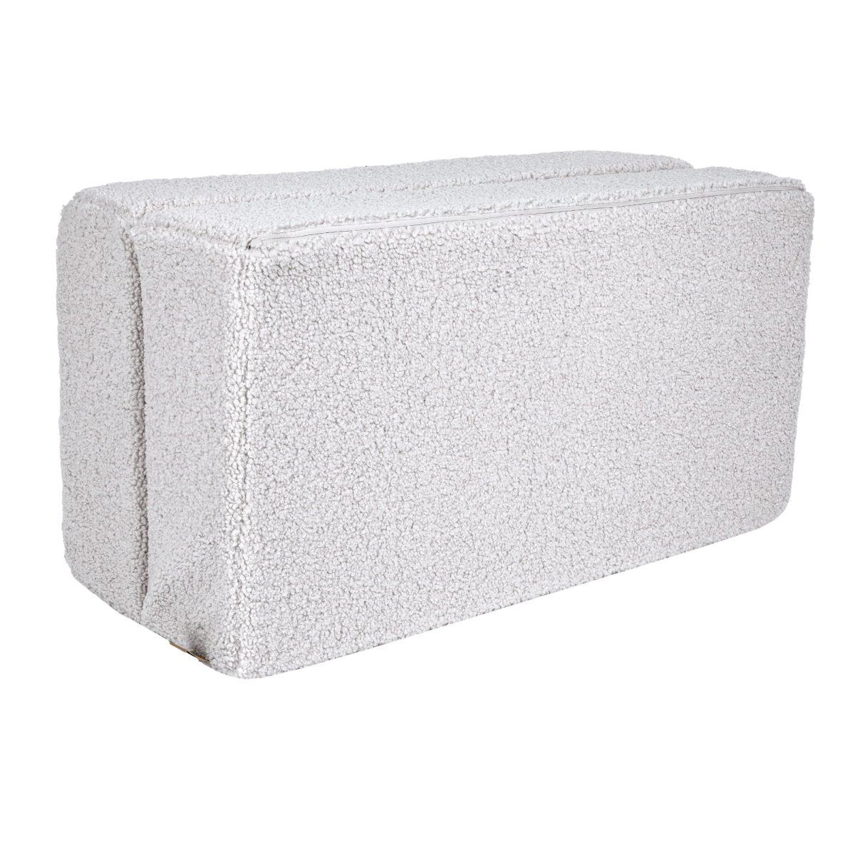 Fold-Out Kids Sofa with 2 Poufs - Bearly Fabric (White) - Tiny Tugz™