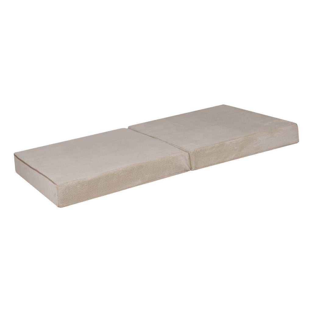 Fold-Out Kids Sofa with 2 Poufs - Slimcord Corduroy (Ecru) - Tiny Tugz™