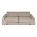 Fold-Out Kids Sofa with 2 Poufs - Slimcord Corduroy (Ecru) - Tiny Tugz™
