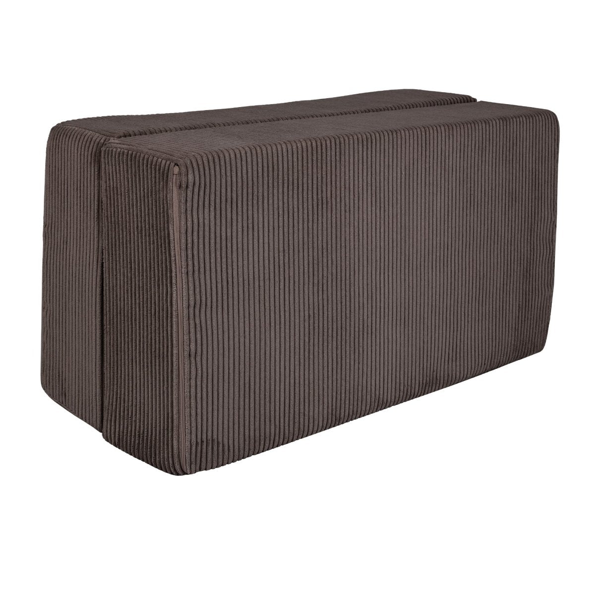 Fold-Out Kids Sofa with 2 Poufs - Velvet (Brown) - Tiny Tugz™